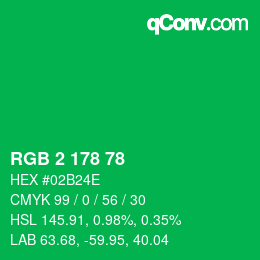 Color code: RGB 2 178 78 | qconv.com