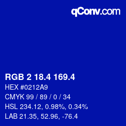 カラーコード: RGB 2 18.4 169.4 | qconv.com