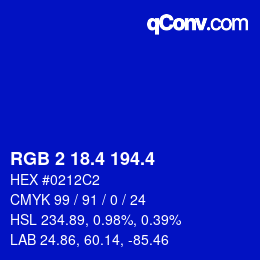 カラーコード: RGB 2 18.4 194.4 | qconv.com