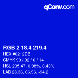 カラーコード: RGB 2 18.4 219.4 | qconv.com