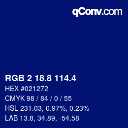 カラーコード: RGB 2 18.8 114.4 | qconv.com