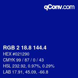 カラーコード: RGB 2 18.8 144.4 | qconv.com