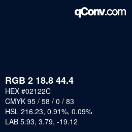 カラーコード: RGB 2 18.8 44.4 | qconv.com
