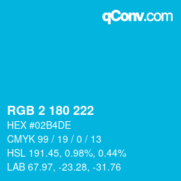 Color code: RGB 2 180 222 | qconv.com