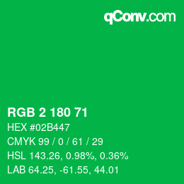 Color code: RGB 2 180 71 | qconv.com