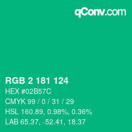 Color code: RGB 2 181 124 | qconv.com