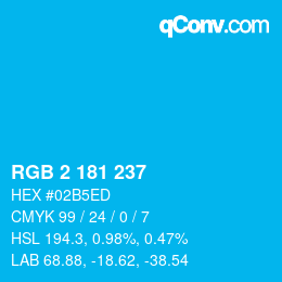 Color code: RGB 2 181 237 | qconv.com