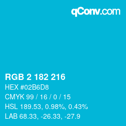 Color code: RGB 2 182 216 | qconv.com