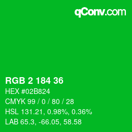 Color code: RGB 2 184 36 | qconv.com