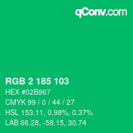 カラーコード: RGB 2 185 103 | qconv.com