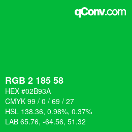Color code: RGB 2 185 58 | qconv.com