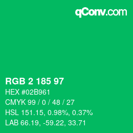 Color code: RGB 2 185 97 | qconv.com