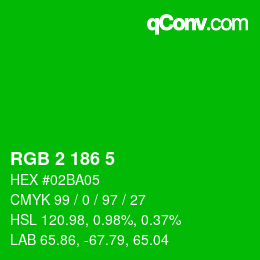 Color code: RGB 2 186 5 | qconv.com