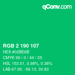 Color code: RGB 2 190 107 | qconv.com
