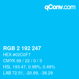 Color code: RGB 2 192 247 | qconv.com