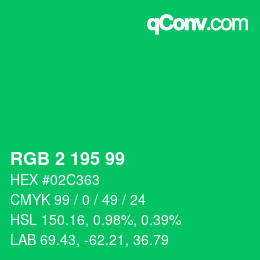 Color code: RGB 2 195 99 | qconv.com