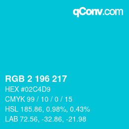Color code: RGB 2 196 217 | qconv.com