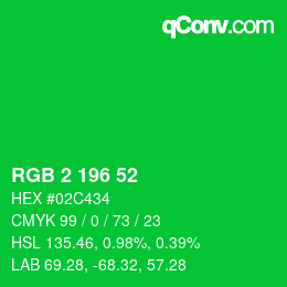 カラーコード: RGB 2 196 52 | qconv.com