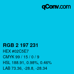 Color code: RGB 2 197 231 | qconv.com