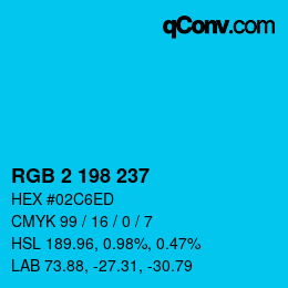カラーコード: RGB 2 198 237 | qconv.com