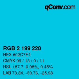 Color code: RGB 2 199 228 | qconv.com