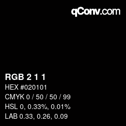 Color code: RGB 2 1 1 | qconv.com