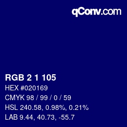 Color code: RGB 2 1 105 | qconv.com
