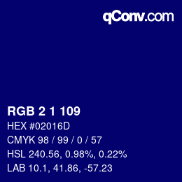 Color code: RGB 2 1 109 | qconv.com