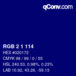 Farbcode: RGB 2 1 114 | qconv.com