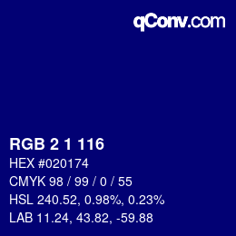 Color code: RGB 2 1 116 | qconv.com