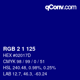 Color code: RGB 2 1 125 | qconv.com