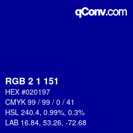 Color code: RGB 2 1 151 | qconv.com