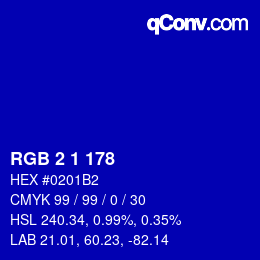 カラーコード: RGB 2 1 178 | qconv.com
