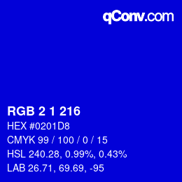 Color code: RGB 2 1 216 | qconv.com