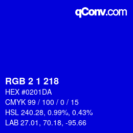 Color code: RGB 2 1 218 | qconv.com