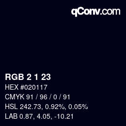 Color code: RGB 2 1 23 | qconv.com