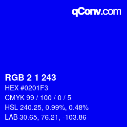 Farbcode: RGB 2 1 243 | qconv.com