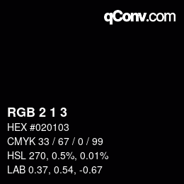 カラーコード: RGB 2 1 3 | qconv.com