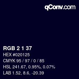 Color code: RGB 2 1 37 | qconv.com