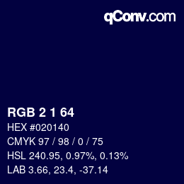 Color code: RGB 2 1 64 | qconv.com