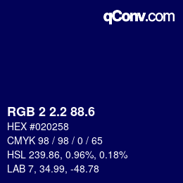 カラーコード: RGB 2 2.2 88.6 | qconv.com