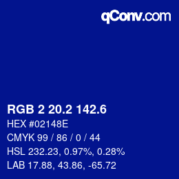 カラーコード: RGB 2 20.2 142.6 | qconv.com