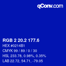 カラーコード: RGB 2 20.2 177.6 | qconv.com