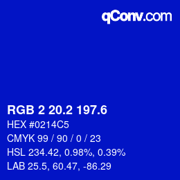 カラーコード: RGB 2 20.2 197.6 | qconv.com