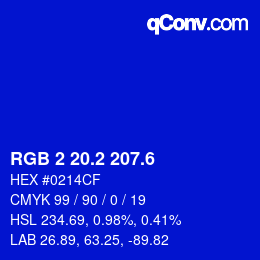 カラーコード: RGB 2 20.2 207.6 | qconv.com