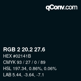 カラーコード: RGB 2 20.2 27.6 | qconv.com