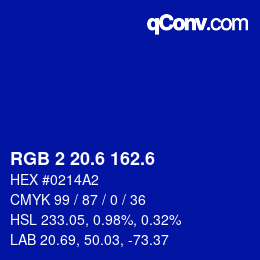 カラーコード: RGB 2 20.6 162.6 | qconv.com
