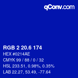 カラーコード: RGB 2 20.6 174 | qconv.com
