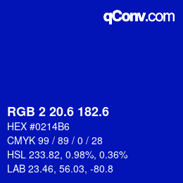 カラーコード: RGB 2 20.6 182.6 | qconv.com
