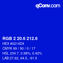 カラーコード: RGB 2 20.6 212.6 | qconv.com